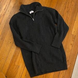 Old Navy Women's Black Ribbed Zip-Up Dress